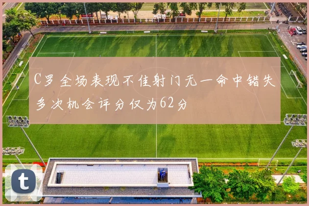 C罗全场表现不佳射门无一命中错失多次机会评分仅为62分